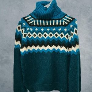 Wool Turquoise Oversized Cozy Sweater